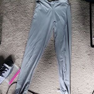 Gray-Blue High-Waisted Leggings
